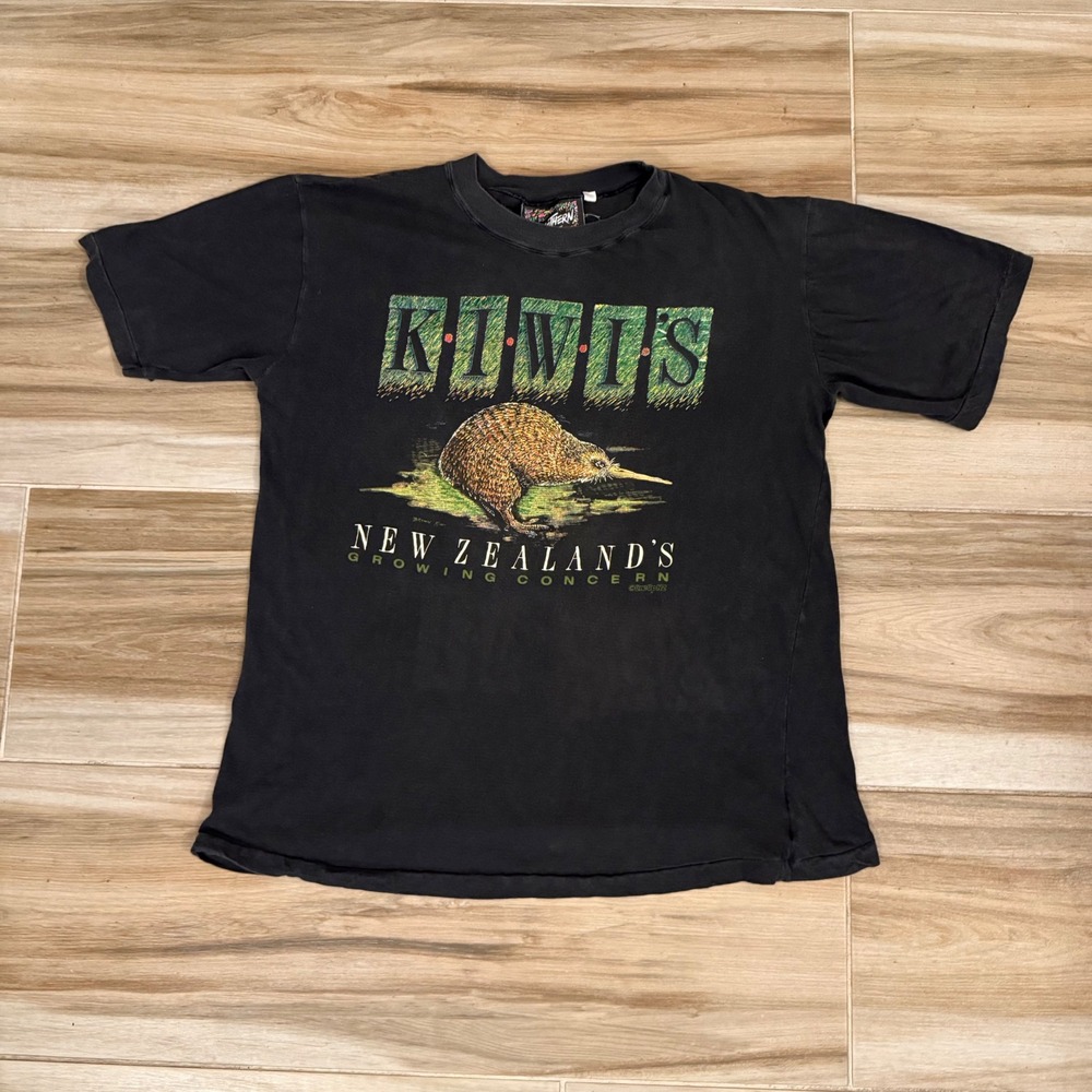 Vintage Southern Rage Kiwis New Zealand Graphic T-Shirt Black Large Kiwi Bird